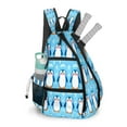 thumbnail image 1 of Pickleball Shoulder Bag for Men and Women - Fence Hook - Crossbody Backpack with Water Bottle Holder Cute Blue Penguin, 1 of 8