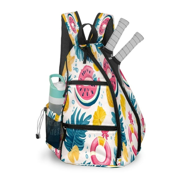 Pickleball Shoulder Bag for Men and Women - Fence Hook - Crossbody Backpack with Water Bottle Holder Summer Beach