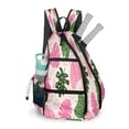 thumbnail image 1 of Pickleball Shoulder Bag for Men and Women - Fence Hook - Crossbody Backpack with Water Bottle Holder Tropical Leaves, 1 of 8