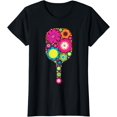 thumbnail image 1 of Pickleball Sports Racquet Racket Paddle Flowers Women Girls T-Shirt, 1 of 3