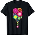 thumbnail image 1 of Pickleball Sports Racquet Racket Paddle Flowers Women Girls T-Shirt, 1 of 3