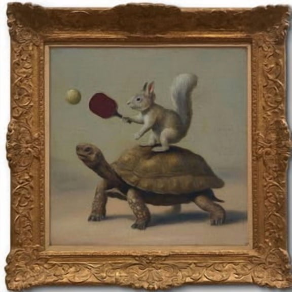 Pickleball Squirrel Turtle Poster, Poster Home Decor, Poster Only