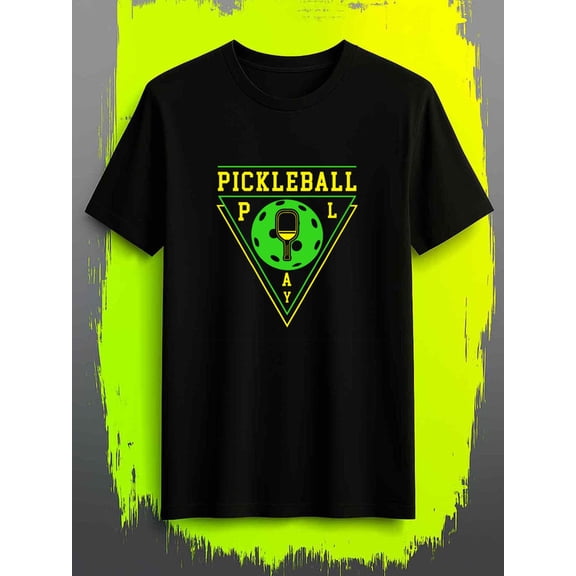 Pickleball T-Shirt men Exercise 180G 100% Cotton black basketball Running Casual Unisex Shirt Short Sleeve tshirts Retro Unisex Shirt Crewneck tshirts