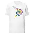 Pickleball Tshirt Tye Die Paddle With Ball Short Sleeve Crew Neck