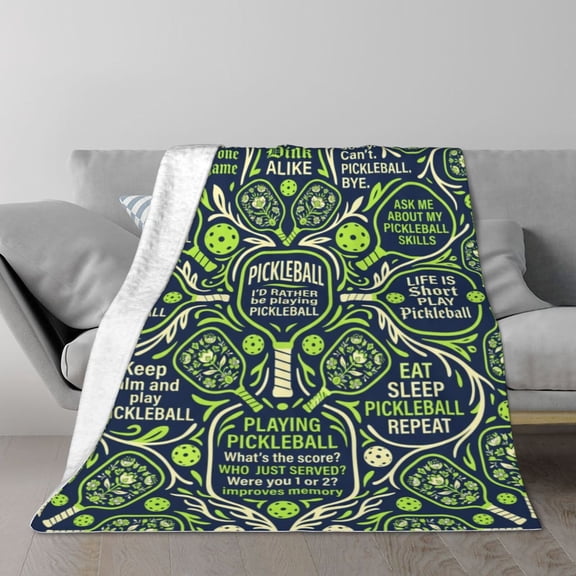 Pickleball Throw Blanket, Funny Pickleball Design Blanket for Sports Lovers,Gift for Women Men 50x40