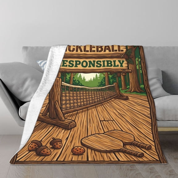 Pickleball Throw Blanket Pickleball Design Throw Blanket, Soft Cozy Gift for Players Women Men Couch Sofa Decor 50x40
