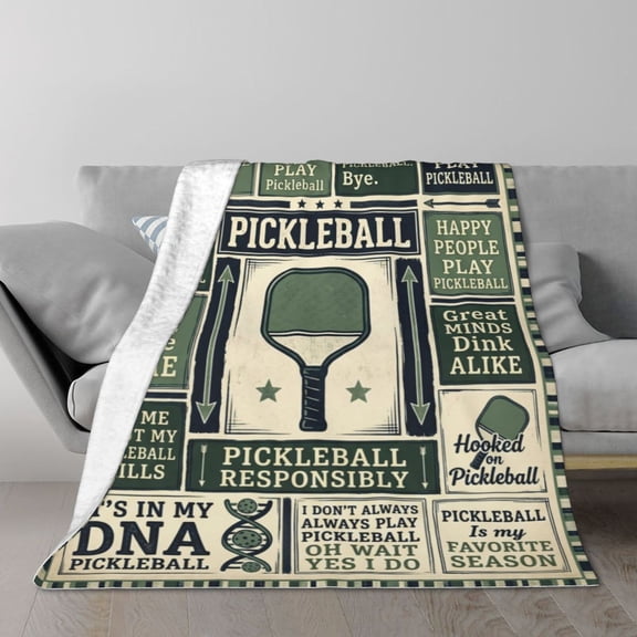 Pickleball Throw Blanket Pickleball Lovers Gift, Sports Theme Throw Blanket for Women Men Couch Sofa Home Decor 50x40