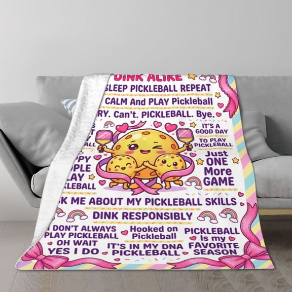 Pickleball Throw Blanket Pickleball Lovers Gift, Sports Theme Throw Blanket for Women Men Couch Sofa Home Decor 50x40