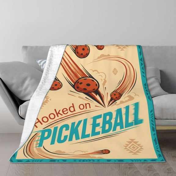 Pickleball Throw Blanket Pickleball Party Gift, Decorative Sports Blanket for Sofa Couch Chair Home Decor 50x40