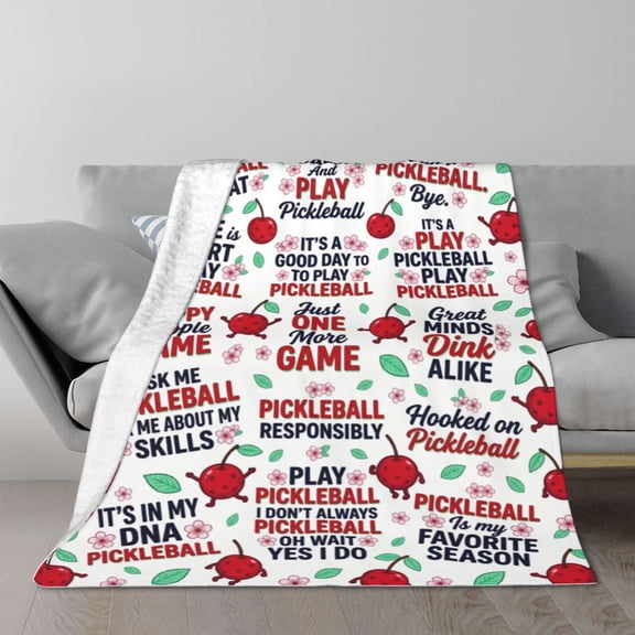 Pickleball Throw Blanket Pickleball Party Gift, Decorative Sports Blanket for Sofa Couch Chair Home Decor 50x40