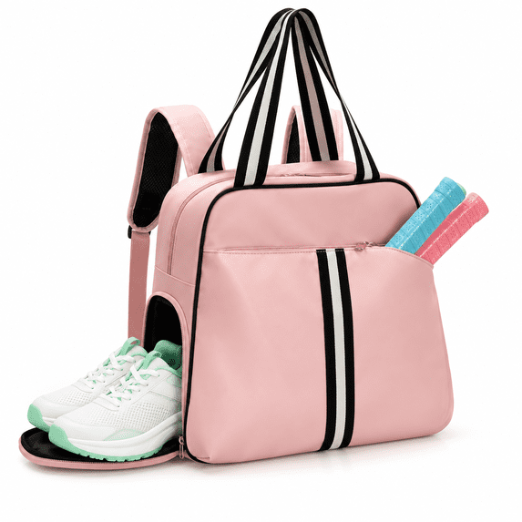 Pickleball Tote Bag for Women with Shoe Compartment, Fits 2 Paddles,PB10