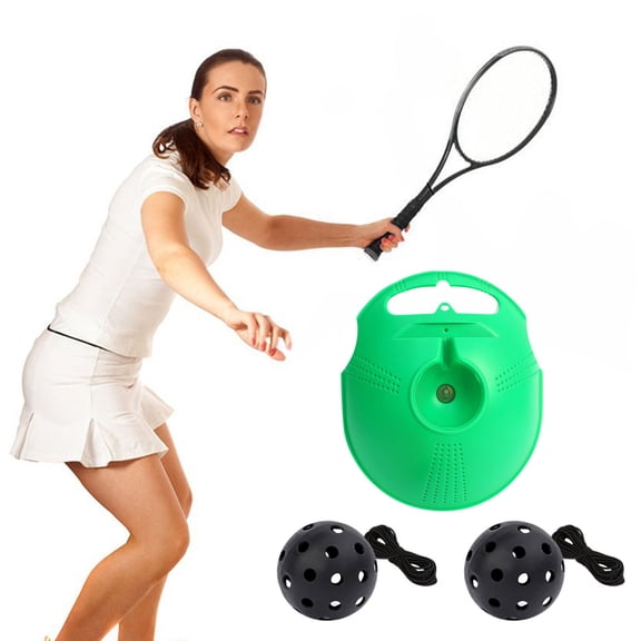 Pickleball Trainer Training Base High Elasticity Practice Ball Beginner Pickleball Training Aid for Home Outdoor (Black)