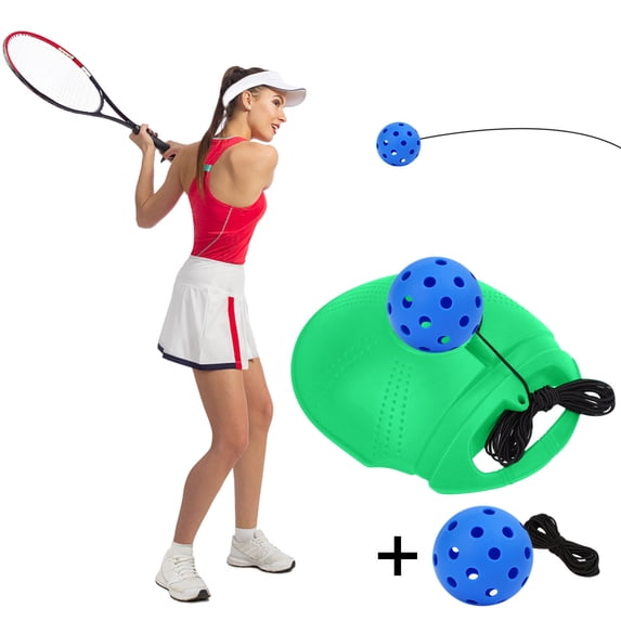 Pickleball Trainer Training Base High Elasticity Practice Ball Beginner Pickleball Training Aid for Home Outdoor (Blue)