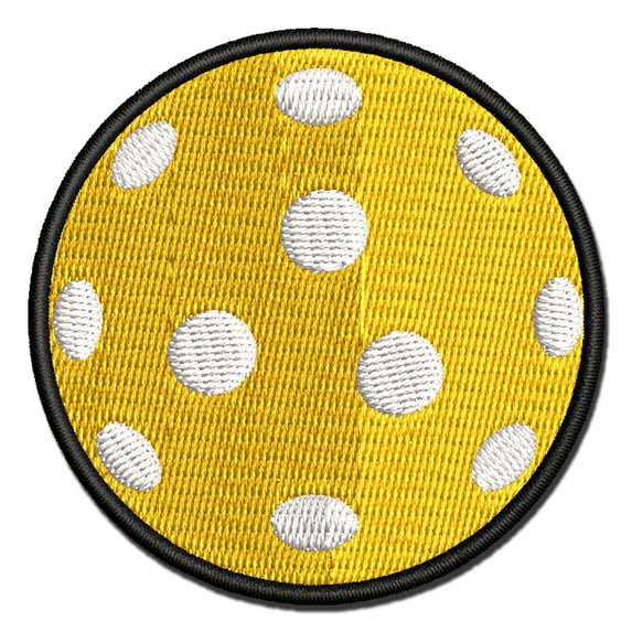 Pickleball Wiffle Ball Holes Applique Multi-Color Embroidered Iron-On Patch - 2.5 Inch Small