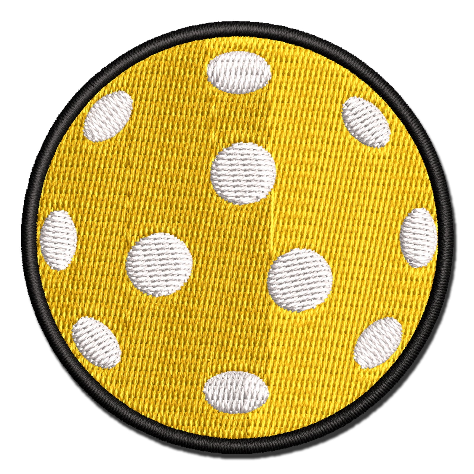 Pickleball Wiffle Ball Holes Applique Multi-Color Embroidered Iron-On Patch - 3.5 Inch Large