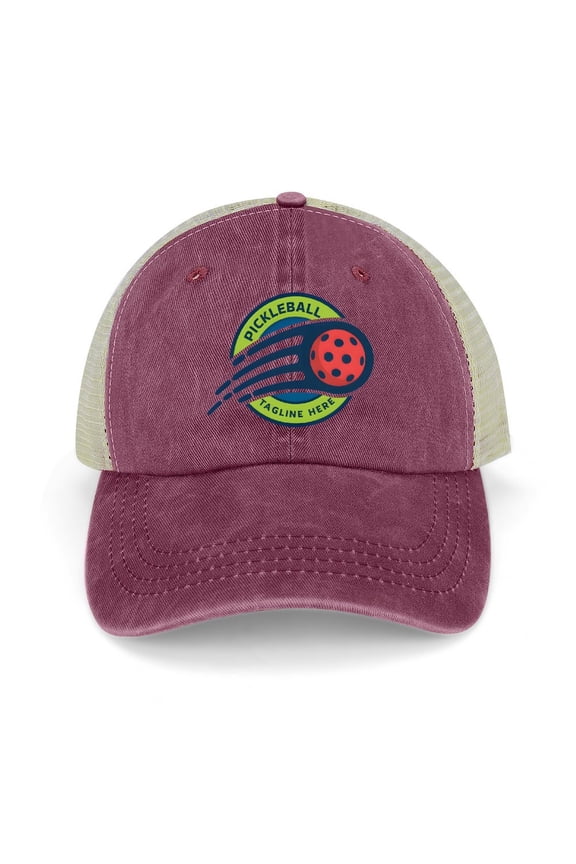 Pickleball Wine Red Hat Adjustable Funny Fashion Unisex Baseball Cap for Men Women