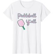 Pickleball YAll 1990S Preppy Pink And Green Paddle T-Shirt Size S-5XL