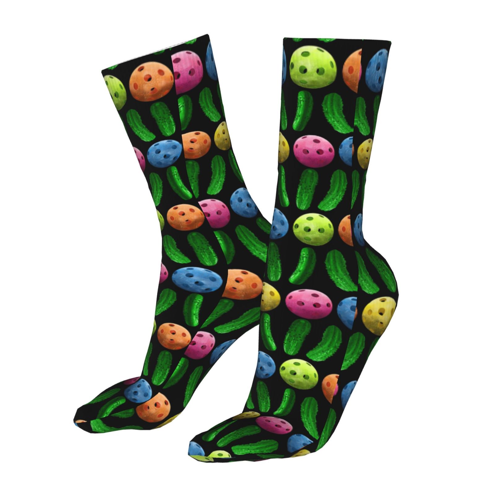 Pickleballs And Green Pickles (4) Socks for Women Men Novelty Colorful