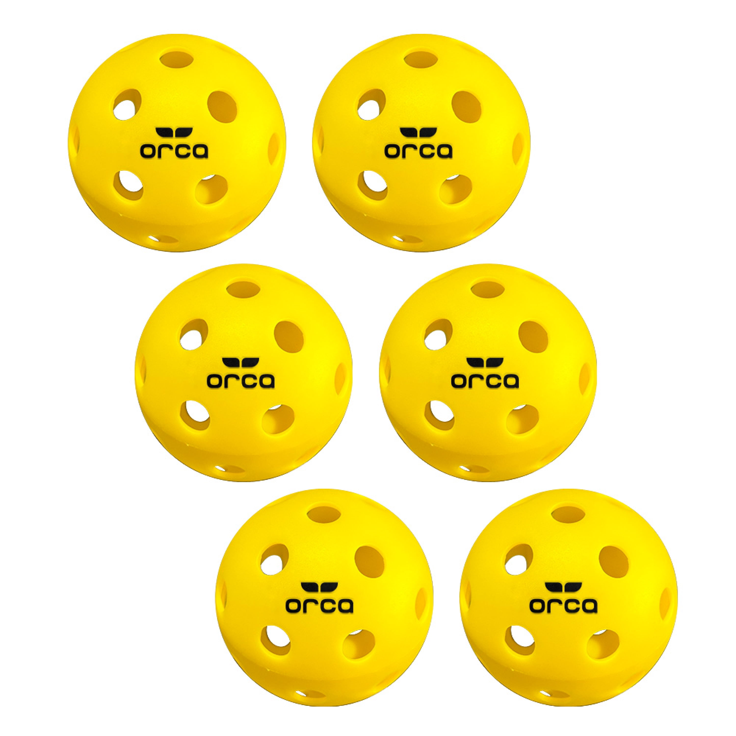 Pickleballs Pi 26, Indoor 6-Pk, USAPA Official Size with 1-Year No-Crack Warranty by Orca