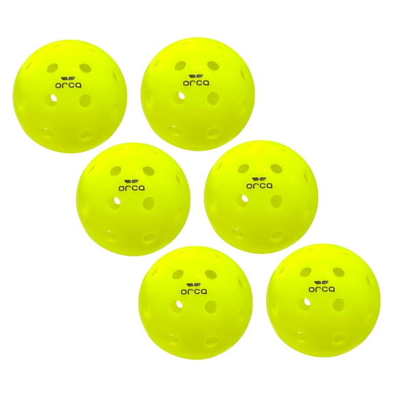 Pickleballs Pi 40 Outdoor 6 Pk, USAPA Approved, Official Size with 1-Year No-Crack Warranty, by Orca