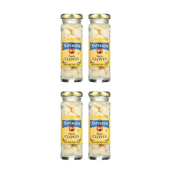 Pickled Garlic Cloves Four (4) Small Glass Jars NT. WT. 3.5oz.