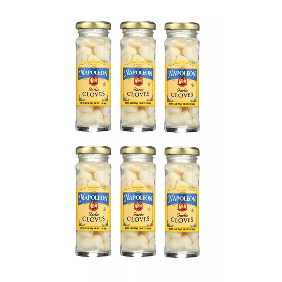 Pickled Garlic Cloves Six (6) Small Glass Jars NT. WT. 3.5oz.