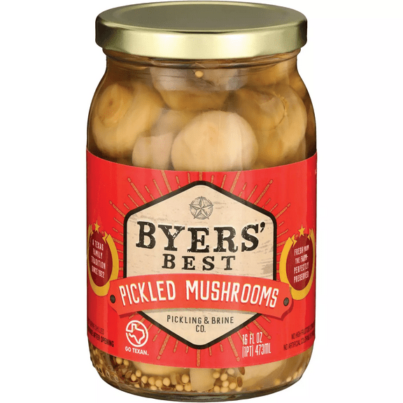 Pickled Mushrooms with Garlic and Spices 160z. One (1) Glass Jar