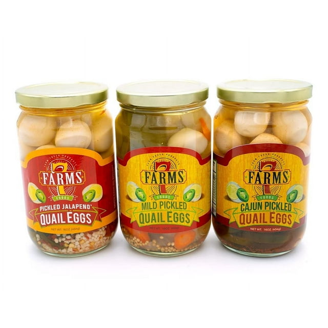 Pickled Quail Egg Variety Pack Of 3 | Mild, Cajun, And Jalapeno Flavors