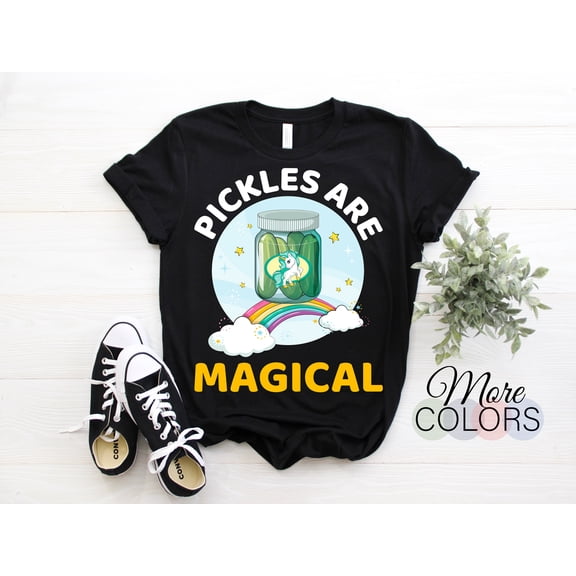Pickles Are Magical Funny Unicorn Pickle Lover T-Shirt, Cucumber Gift, Girls Boys Kid's Adult Birthday Present, Halloween Party Costume,