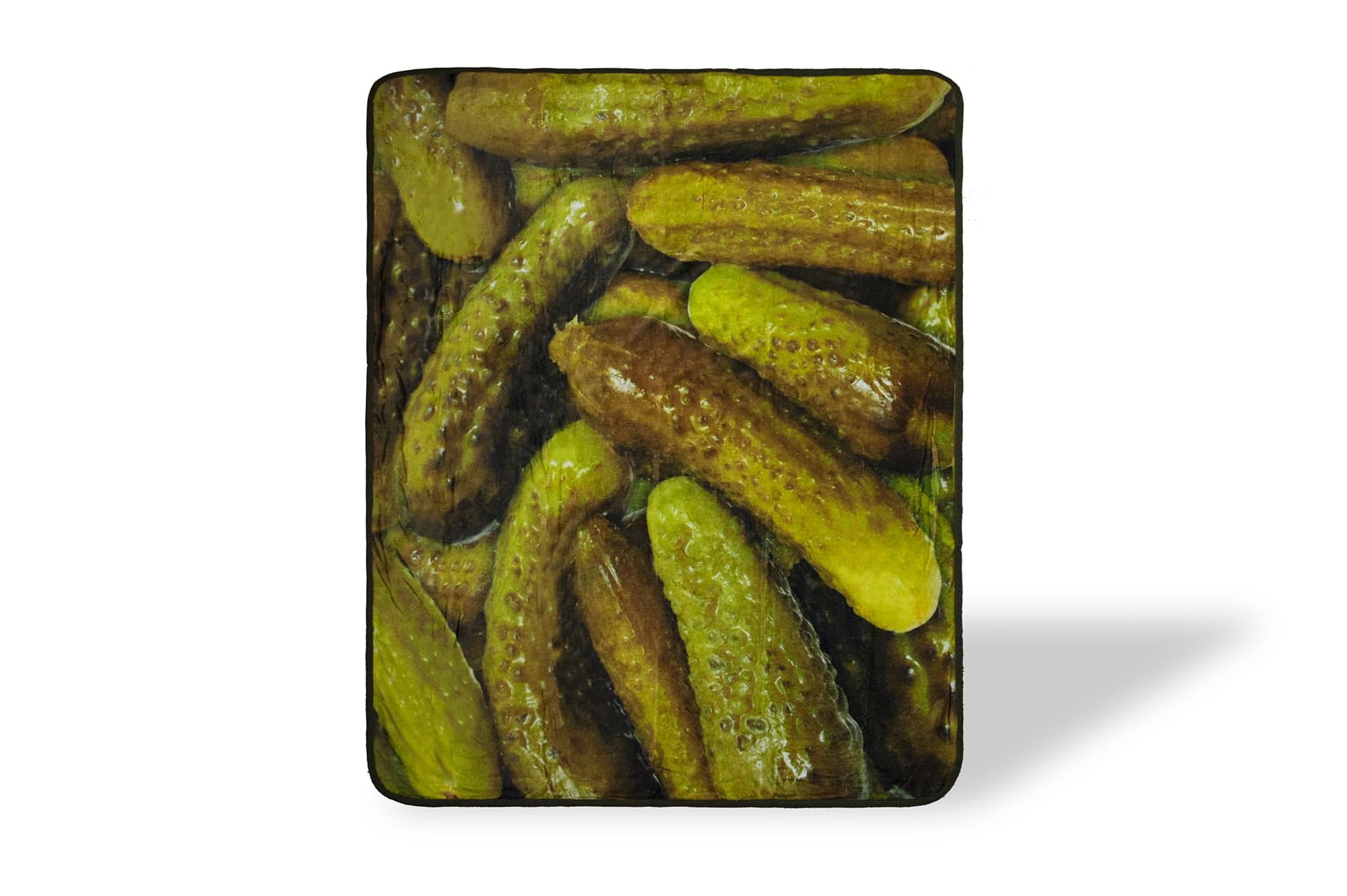 Pickle Print Green and Brown Fleece Throw Blanket