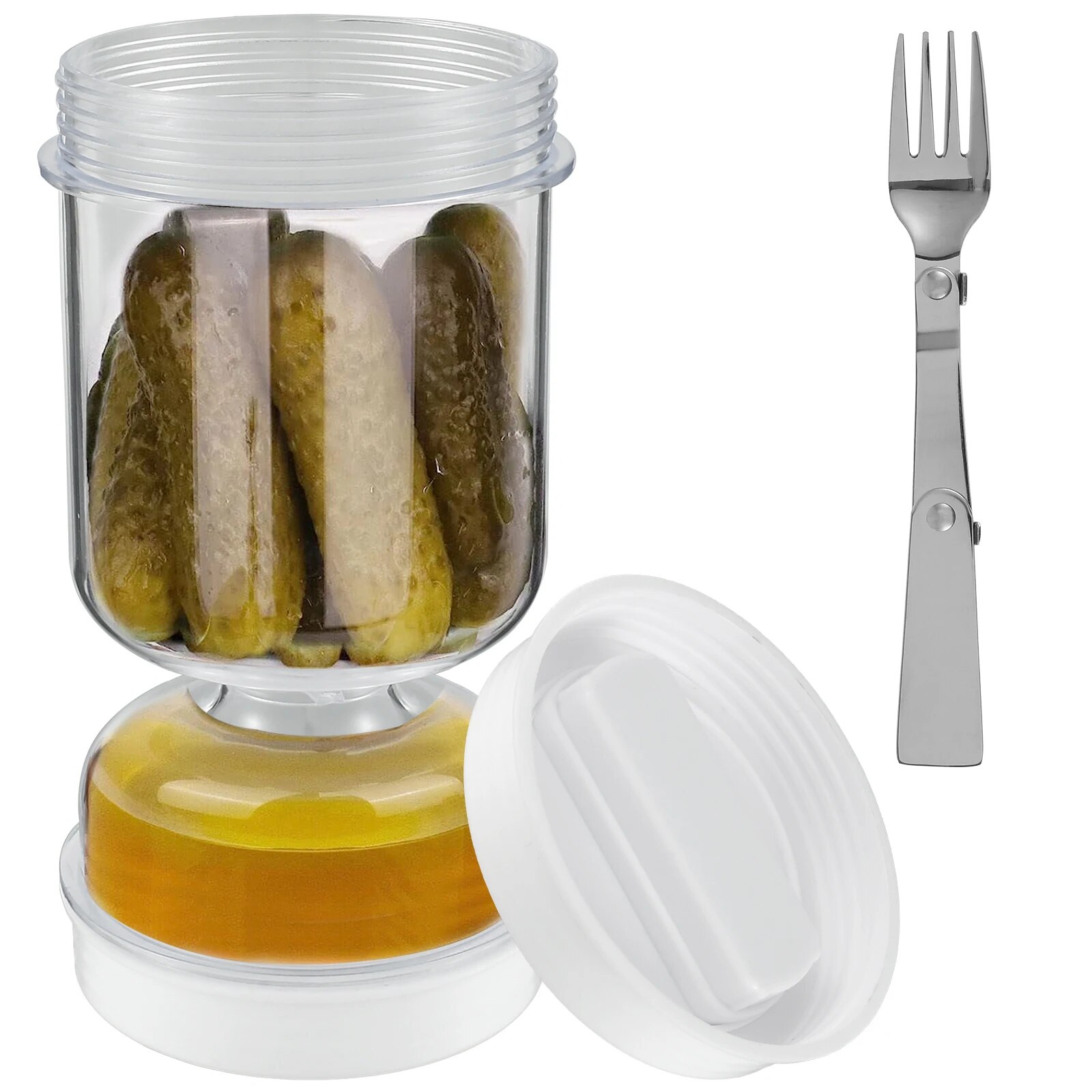 Pickles Jar With Forks Dry and Wet Dispenser Pickle and Olives