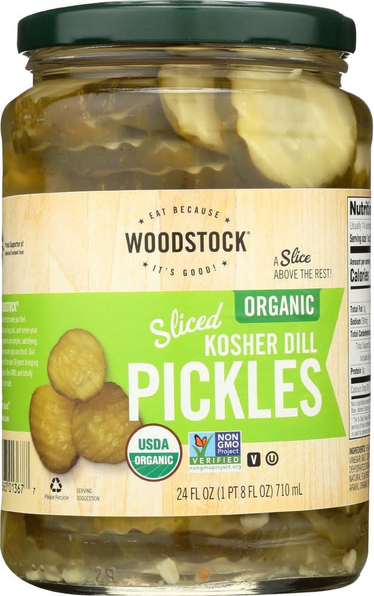 Pickles Organic Kosher Dill Slices 24 oz case of 6