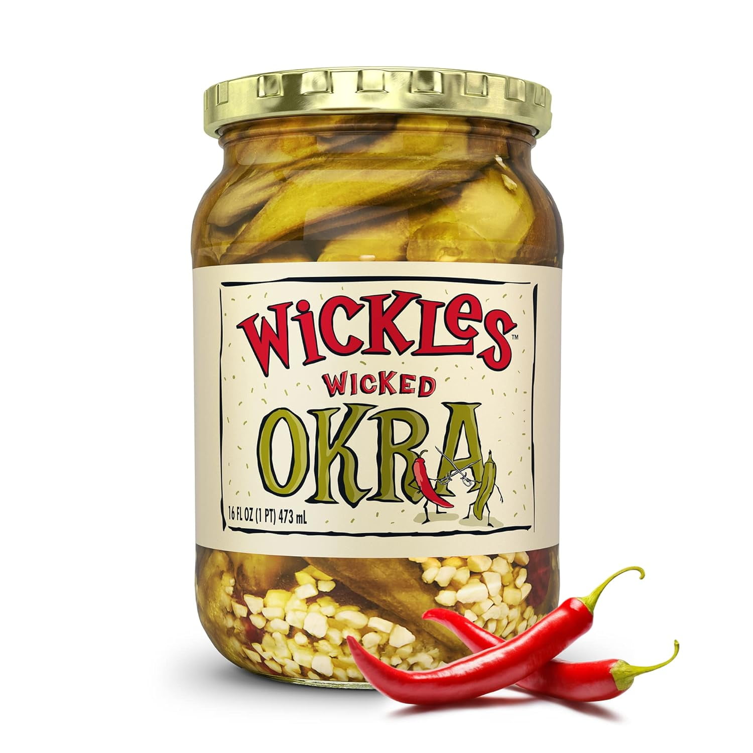 Pickles Wicked Okra (6 Pack) Sweet & Spicy Pickled Okra Slightly