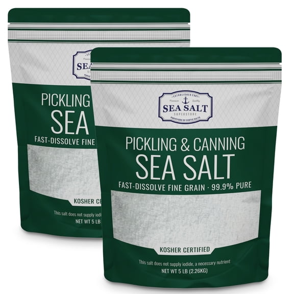 Pickling & Canning Pickling & Curing Salt for Natural Preserving, Fine Kosher Salt for Brining, 10 lb Bag (2X5 lb) Non Iodized