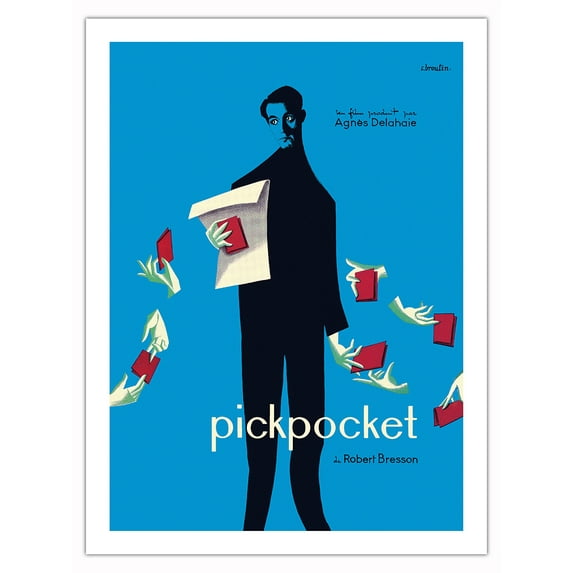 Pickpocket - Directed by Robert Bresson - Vintage French Film Movie Poster by Christian Broutin c.1959 - Bamboo Fine Art 290gsm Paper Print (Unframed) 24x32in