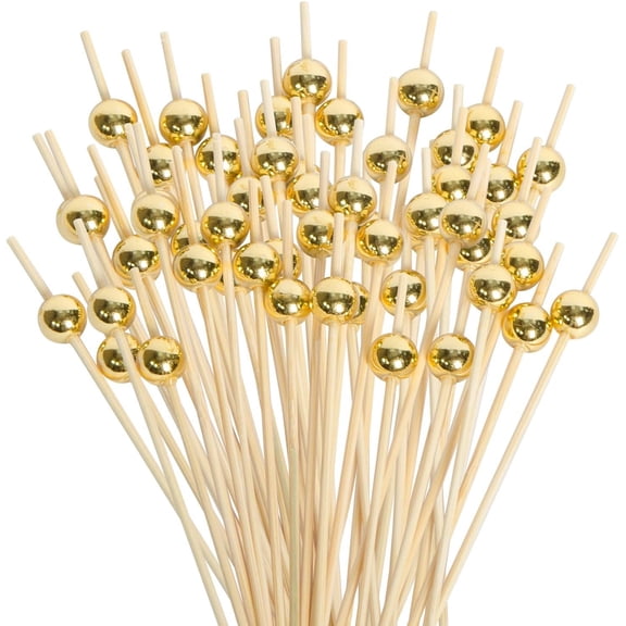 Picks, Skewers for Appetizers, 50 count 4.7 Inch Stick, for Party, Desserts, Sticks, Charcuterie Board Accessories, Mini Bead Decorative (, 4.7 Inch)
