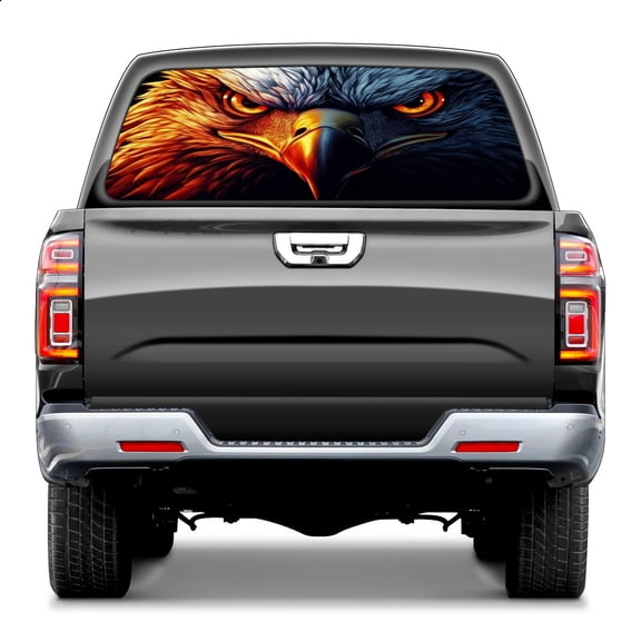 Pickup Car Window Stickers Decal Rear Window Decals for Trucks One Way Visual Waterproof Truck Back Window Tint Decal Graphic Perforated Vinyl Truck Stickers 66X 22inch Eagle