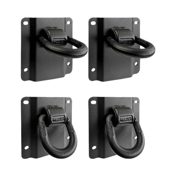 Bed Sidewall Tie Down Point Set, 4 Piece Folding D-Loop Cargo Plates for Pickup Truck Bed Mount, Tie-Down Point and Daily Transport