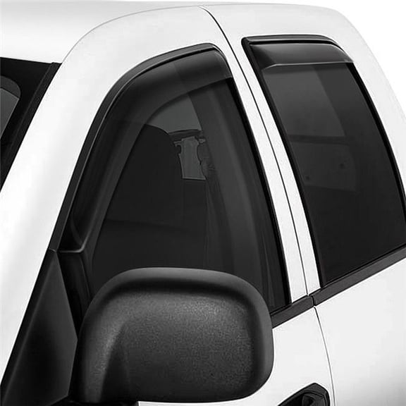 Pickup In-Channel Wind Deflector for 2019-2021 Chevy Silverado Crew Cab, Smoke - 4 Piece