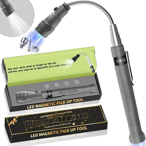 Pickup Tool Gifts for Men, Stocking Stuffers for Men , Telescoping  Flashlight Christmas Birthday  for Dad, Mens, Him, Husband, Grandpa, Handyman