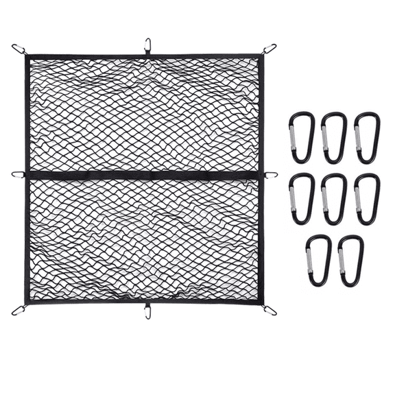 Pickup Truck Bed Cargo Net, Highly Elastic, 4'x4', Stretches to 7'x7'