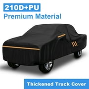 Pickup Truck Car Cover for Ford F150 250 350 Super/Ext Cab, Chevrolet Silverado 1500 2500 3500 HD, GMC Sierra, Dodge Ram 1500, 210D PU Cover 100% Waterproof Outdoor Protection Black