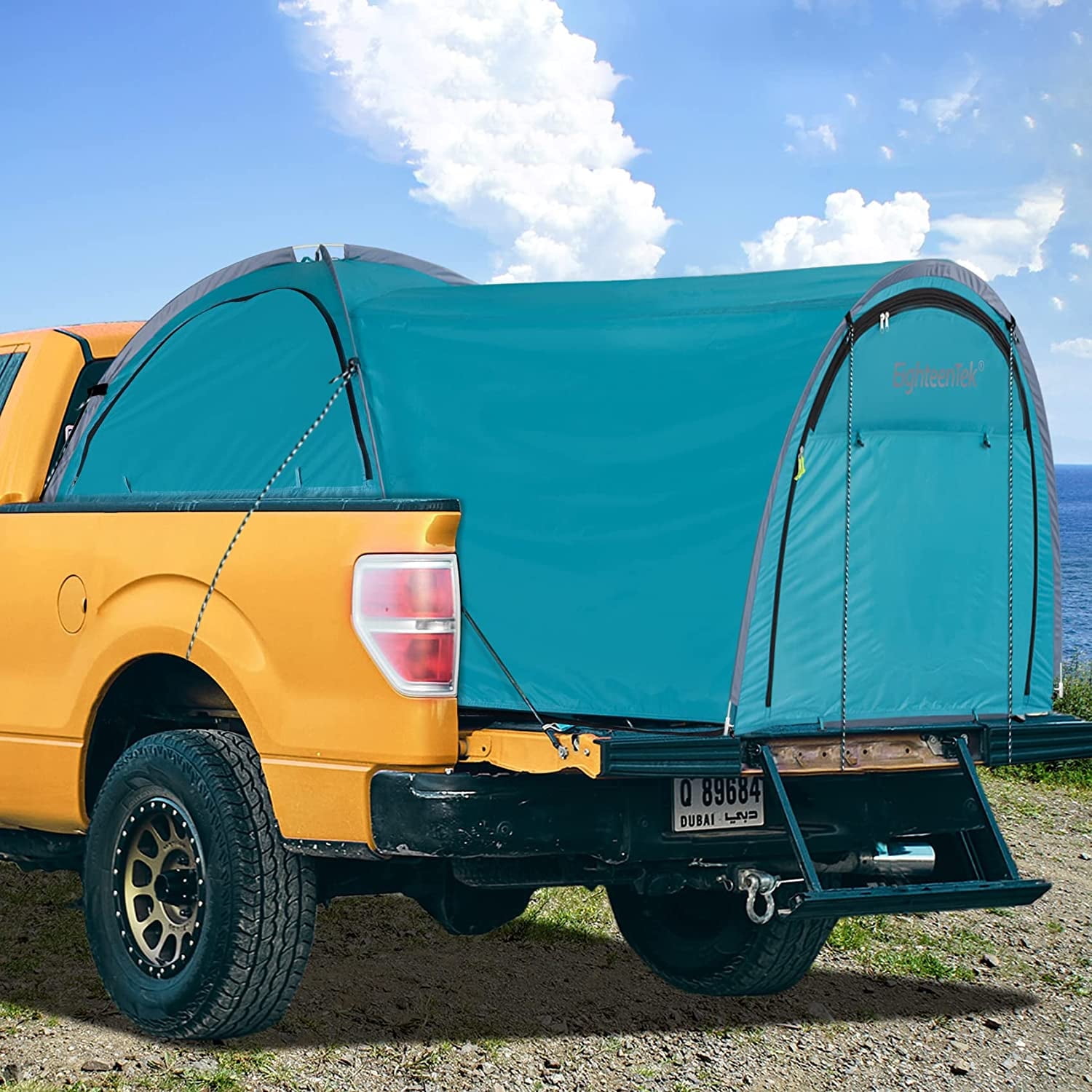 Blue Pop-Up 2-Person Truck Bed Camping Tent with Carry Bag