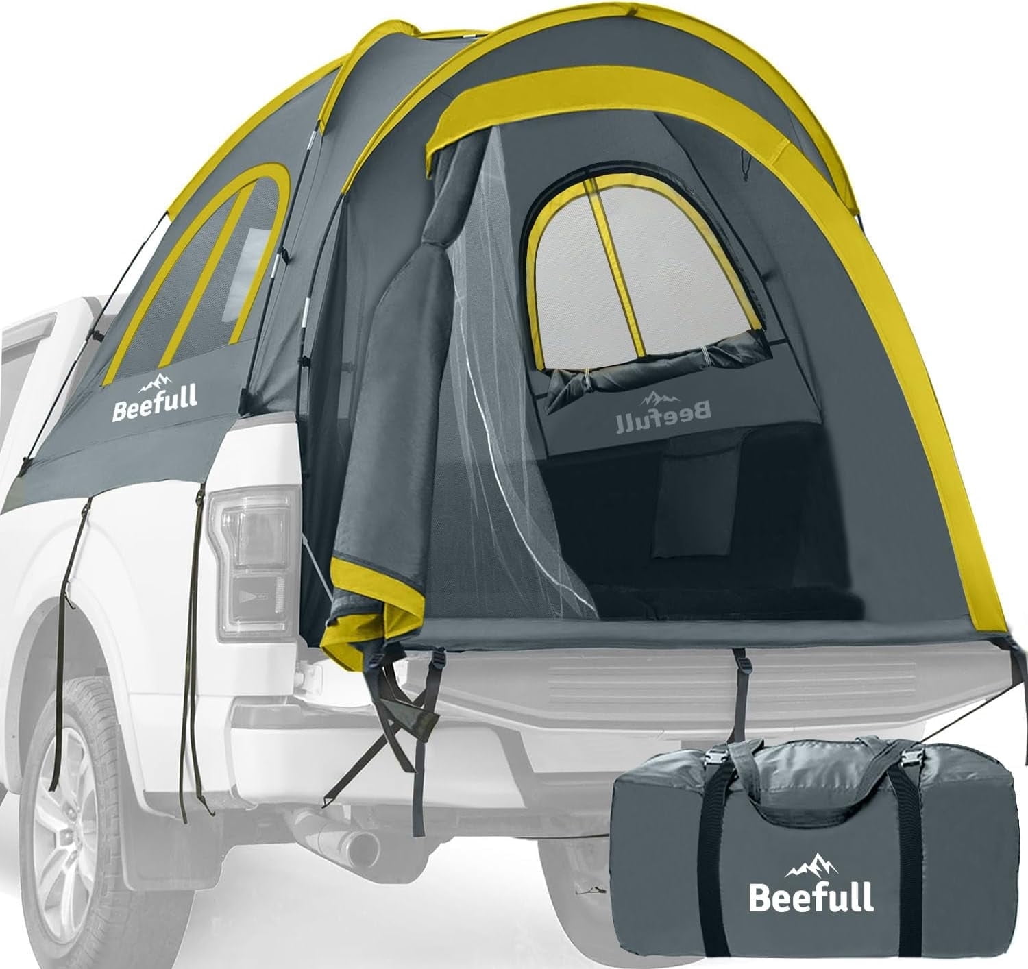 Beefull Pickup Truck Tent for 2 Person, Double Layer Waterproof PU ...
