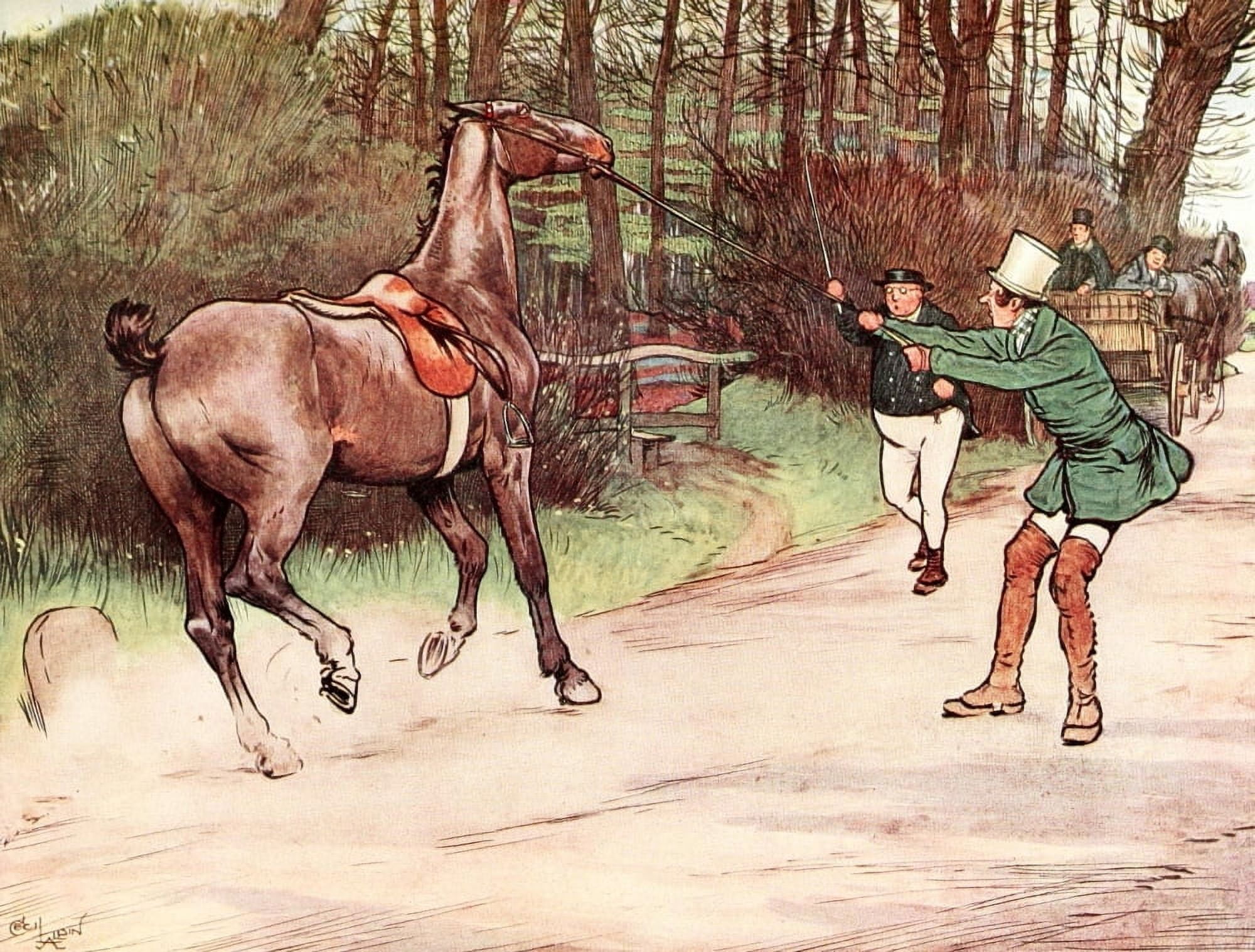 Pickwick Club 1911 He ran to help Canvas Art - Cecil Aldin (18 x 24)