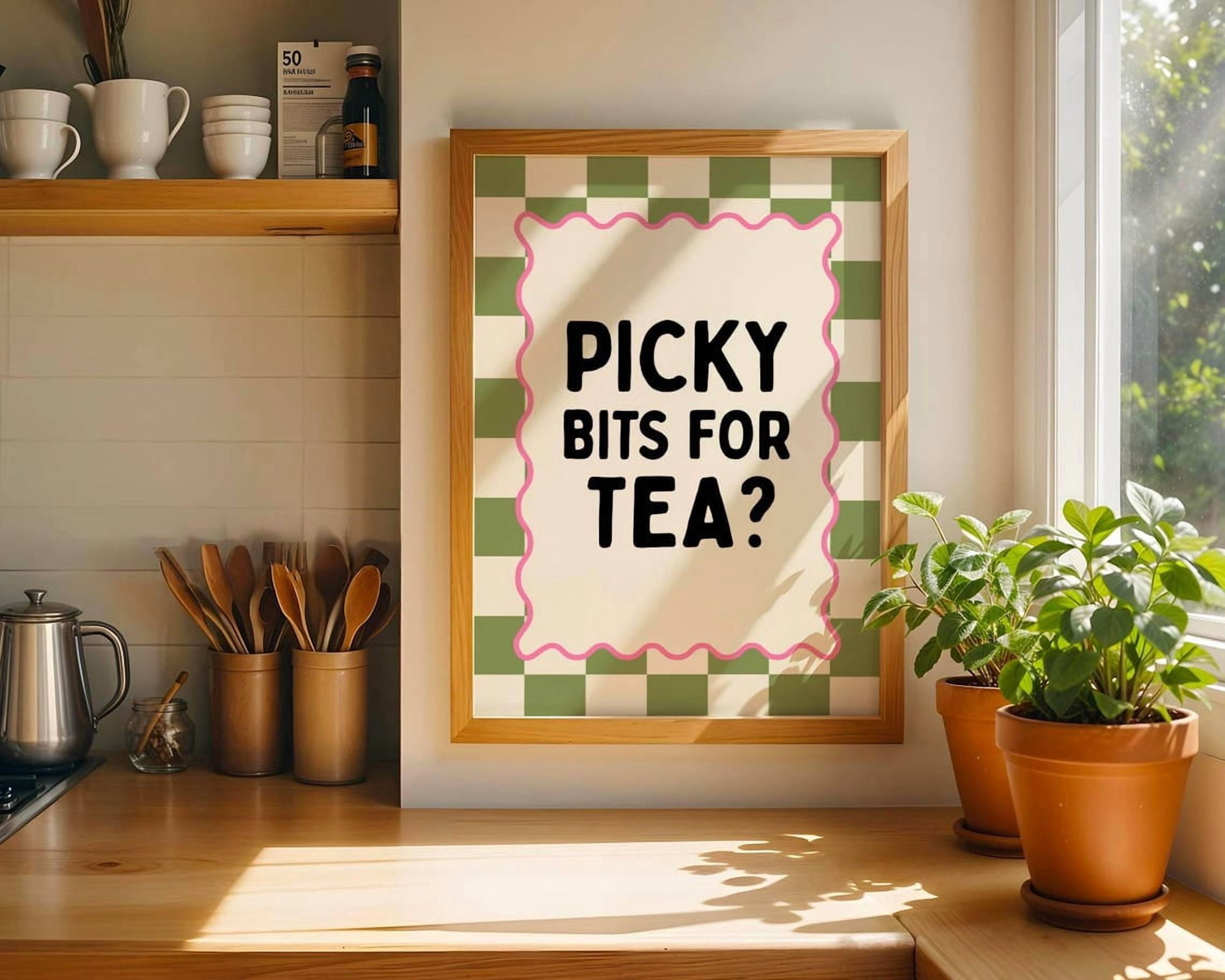 Picky Bits For Tea Wall Art Print, Quote, Foodie, Text Design For Your ...