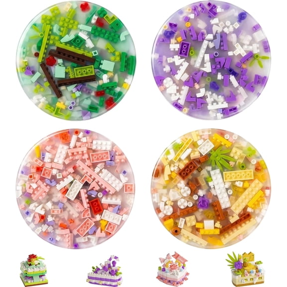 Picky Pad 4 Pack Multicolor Brick Fidget Pads, DIY Building Blocks Stress Relief Sensory Fidget Toys for Adults, Support for Anxiety, ADHD, Skin Picking & Trichotillomania, Age 16+