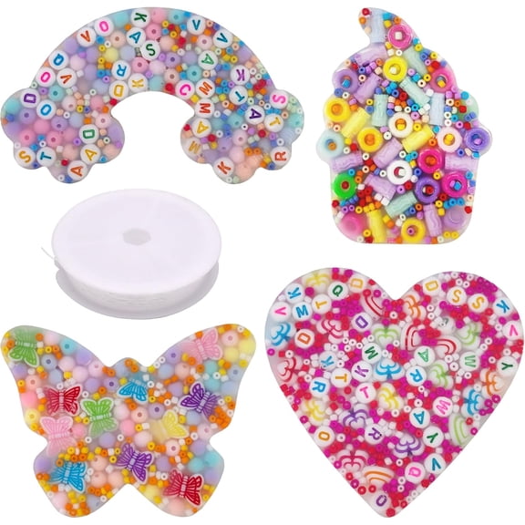 Picky Pads Skin Picking Fidget Toys - 4-Pack Multicolor Anxiety Relief Pad Kit with Beads & Charms for Adults, DIY Bracelet Stress Sensory Toys for ADHD, Trichotillomania, and Focus Assistance