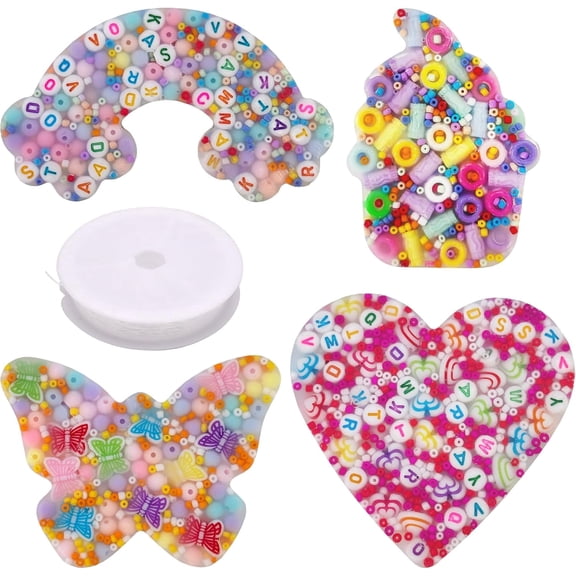 Picky Pads Skin Picking Fidget Toys - 4-Pack Multicolor Anxiety Relief Pad Kit with Beads & Charms for Adults, DIY Bracelet Stress Sensory Toys for ADHD, Trichotillomania, and Focus Assistance