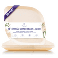 thumbnail image 1 of Pickytarian 50pcs White Disposable Plates 10 inch - Fancy Bamboo Party Plates - 10" Dinner Plates, 1 of 10